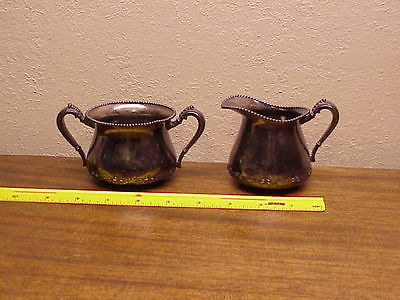 Forbes Silver Co. USA 628 - Creamer & Sugar Bowl ~ Quadruple Plate