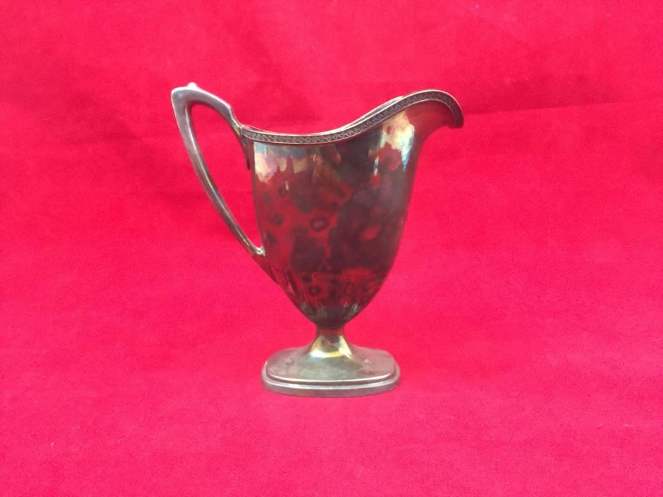 VINTAGE WALLIS EPNS SILVERPLATE CREAMER PITCHER WITH HANDLE 66910N 5 INCHES TALL