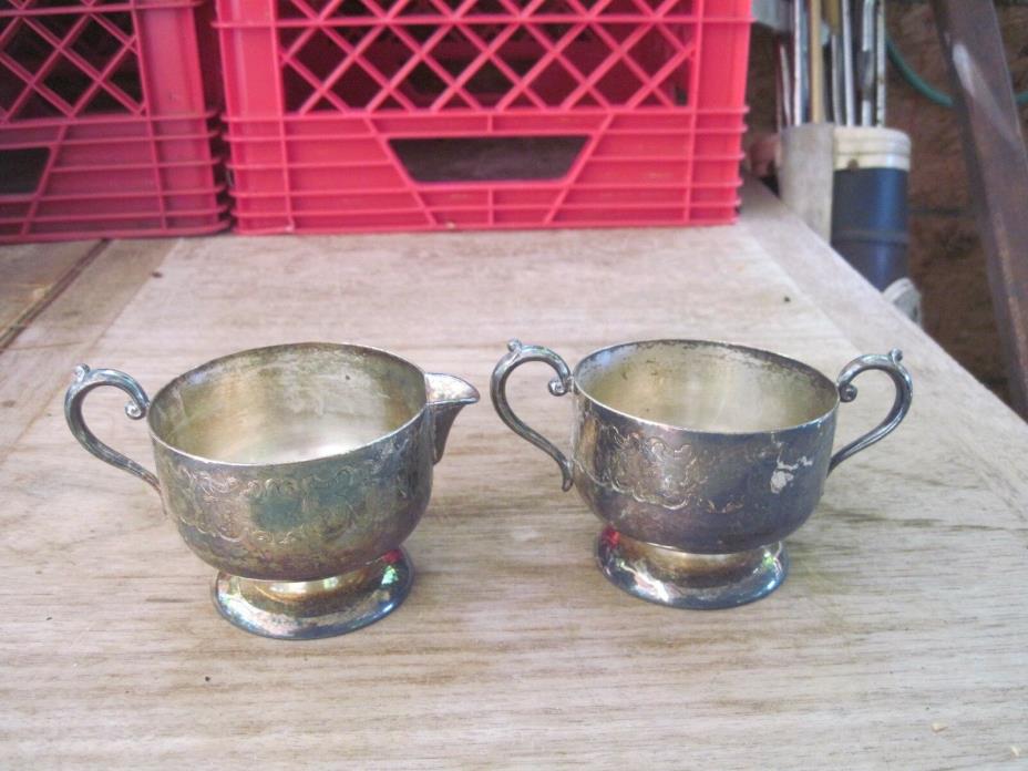 BMO Plate Small Sugar Bowl & Creamer, No Lids, Made Bened, CT, Need Cleaning