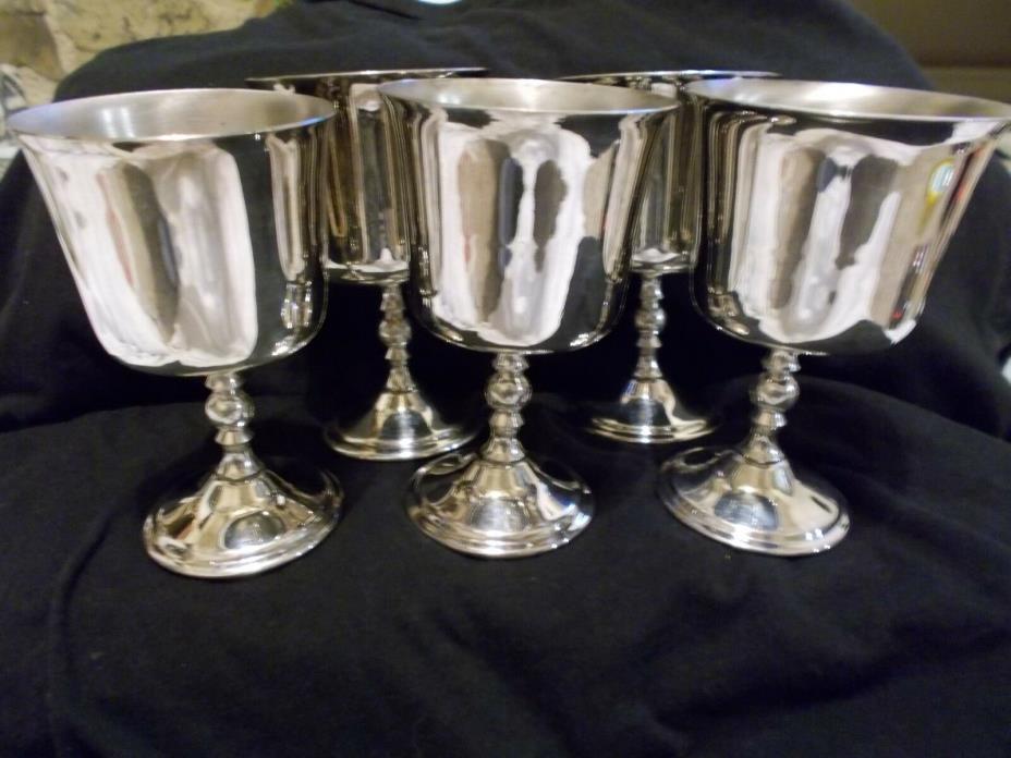5 Beautiful Vintage? Antique? Emess Silver Ware Goblets. May be Silver plate?