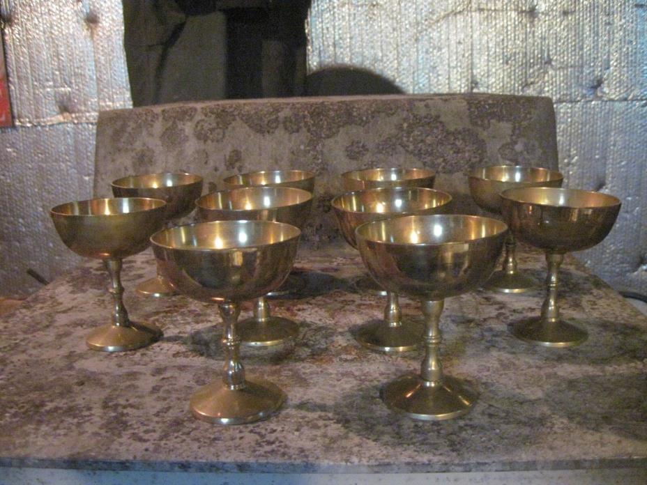 10 Brass Stemmed Goblets, 4