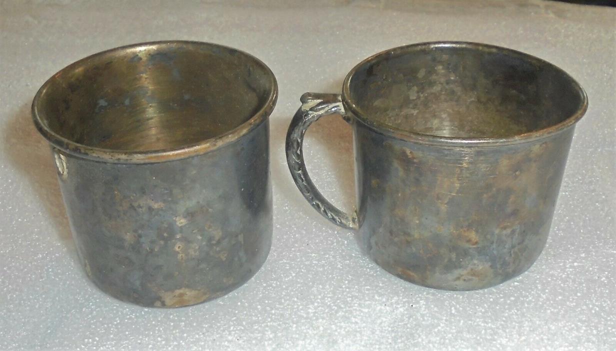 2 Vintage Silverplate  BABY CUPS