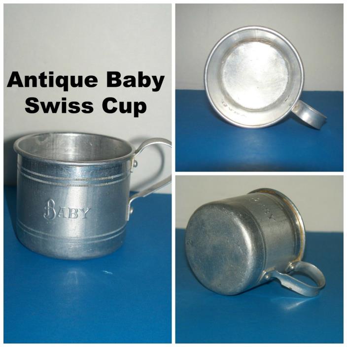 Antique Civil Era Swiss Embossed Baby Cup / Baby Collectible