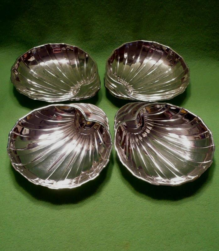 Set of 4 vintage FB ROGERS Silver Co 1883 SEASHELL 616 silverplate serving dish.
