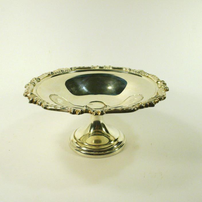 Vintage Sheridan Taunton Silver Silverplate Pedestal Candy Nut Dish Compote 7.5