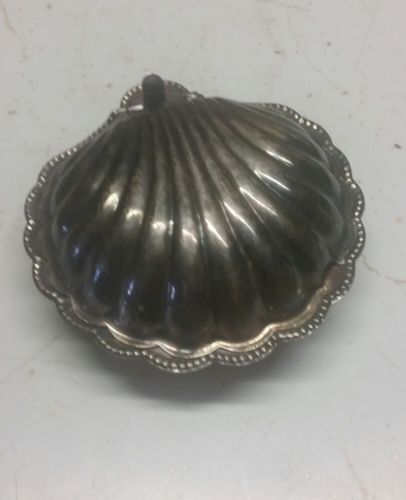 Antique F & JL Silver Plated on Brass Seashell Soap Dish