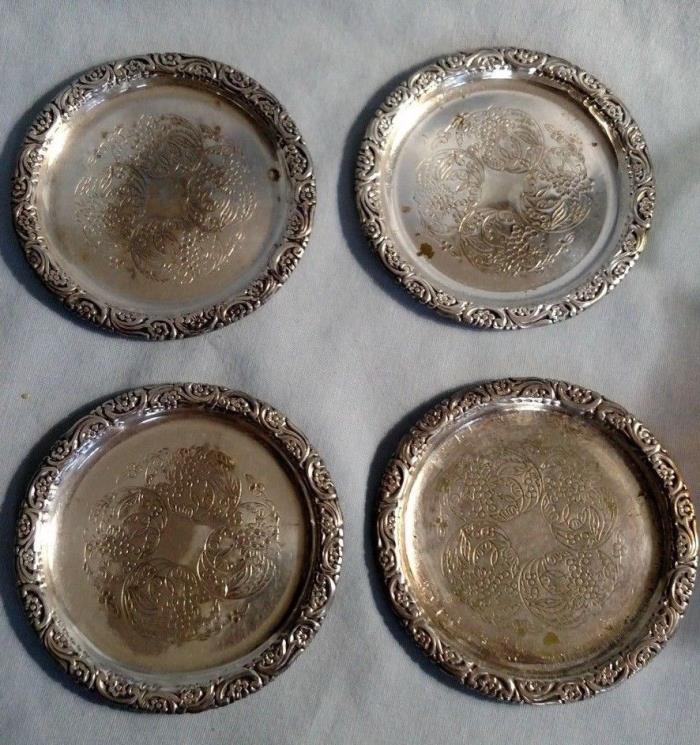 A-B Segerstrom & Svensson Eskilstuna, Sweden.Silver Plate Coasters (4)