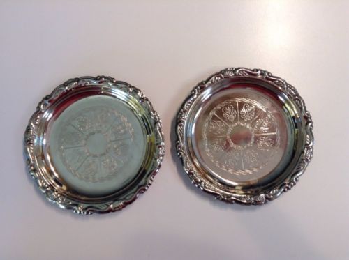 Vintage Silver Plated EP On Steel Coasters Made In Italy