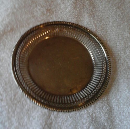 Gorham Silver plate Serving Dish.  6 5/8 inches.  Open weave border.