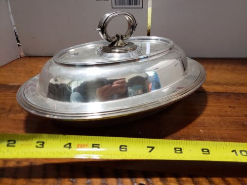 Barbour Silver Co. Silverplate Covered Dish Removable Handle BSCEP Electroplate
