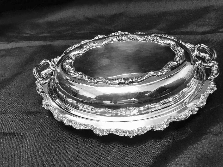 POOLE SILVER CO. SILVER PLATE DOUBLE VEGETABLE BOWL  # 5005