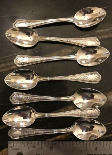 Vintage Birks Regency Plate Georgian Engraved Demitasse Spoons