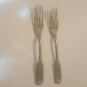 Brazil Silver Nickel 2 Salad Forks Engraved D Monogram Shell Royal MFG USA 7