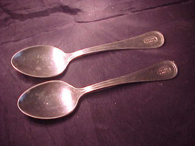 2 Vintage Steamship Clyde Lines Reed & Barton Advertising Teaspoons