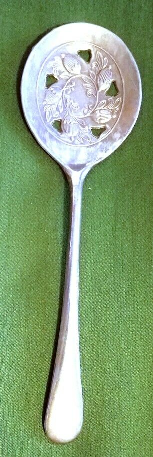 Vintage Silverplate Slotted Serving Spoon Italy