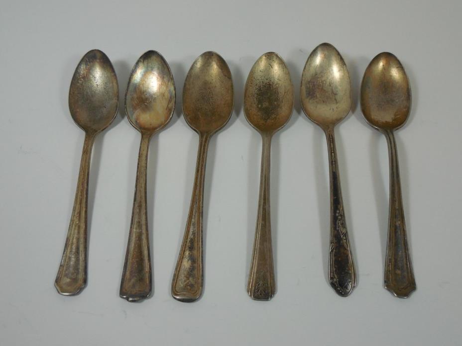 Mixed Lot 6 Vintage Silver Plate Spoons