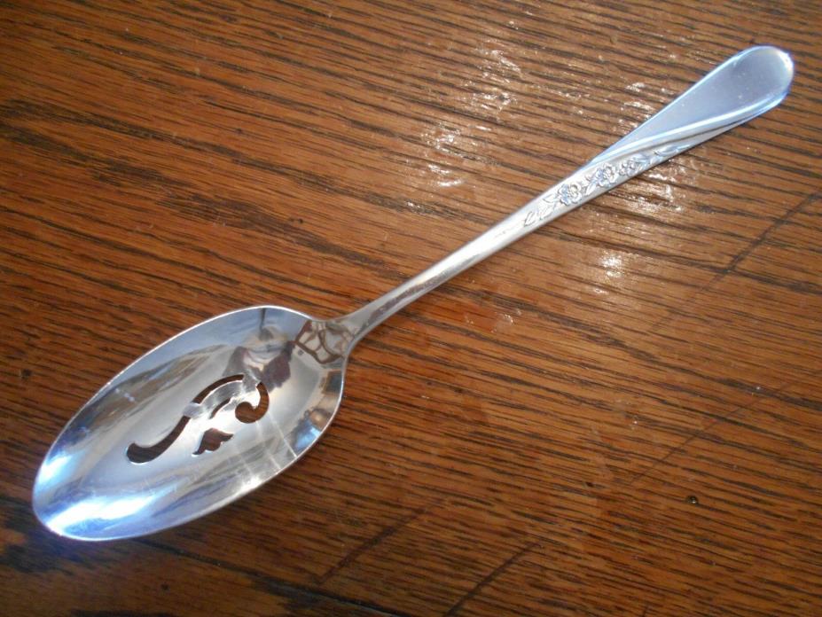 Rogers 1956 SPRING FLOWER Pattern Slotted Table Serving Spoon IS Silverplate 844