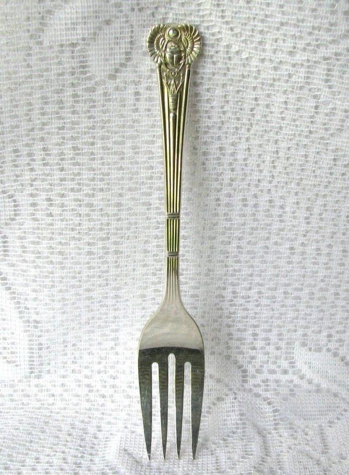 Wm Rogers Scarab Silverplate Dessert Fork Oneida Antique Egyptian Salad Fork,
