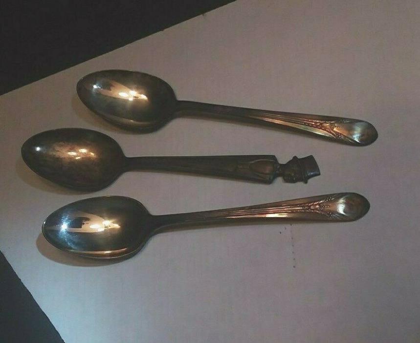 Wm Rogers MFG Co. I S Marked on 3 spoons tarnished or toned BEAUTIES never used