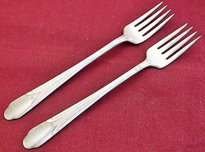 International Rogers Silver Plate ULTRA 1938 2 Grille Forks No Monograms 7 1/2