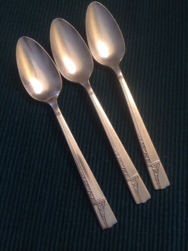 3 Caprice 1937 Nobility Plate Oneida Silver Plate Teaspoons Tea Spoons 72437