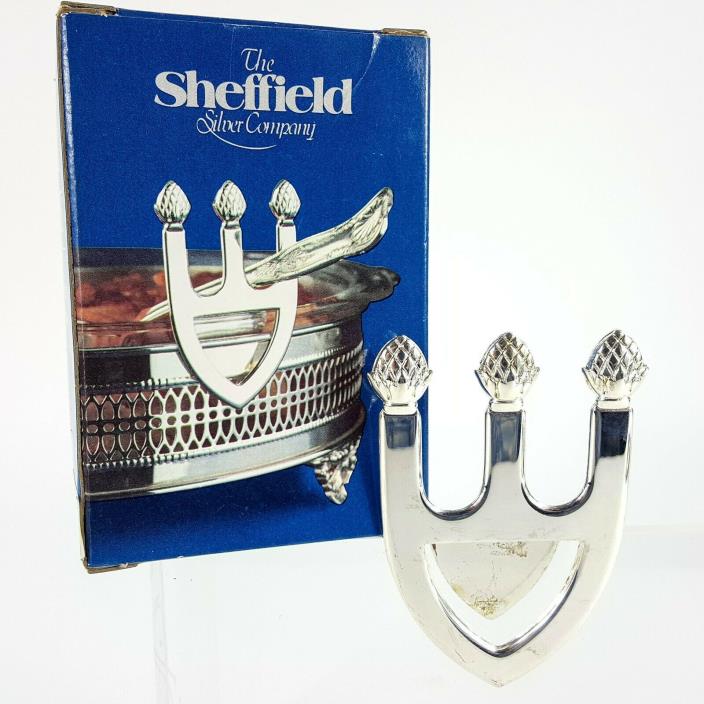 Sheffield Silver Plated Casserole Bowl Serving Spoon Rest Italy Elegant Table