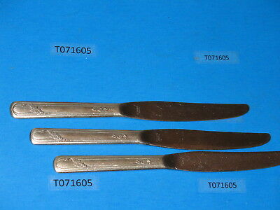 3 - Tudor ONEIDA Community table knife silver plate solid handle Queen Bess II