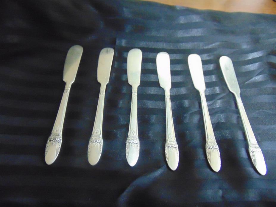6 Butter Spreaders FIRST LOVE 1847 Rogers Bros Vintage 1937 Silverplate Flatware