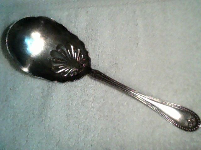 Antique Berry Spoon Shell Patterned 1835 R Wallace A1 Silver Plate NO Monogram