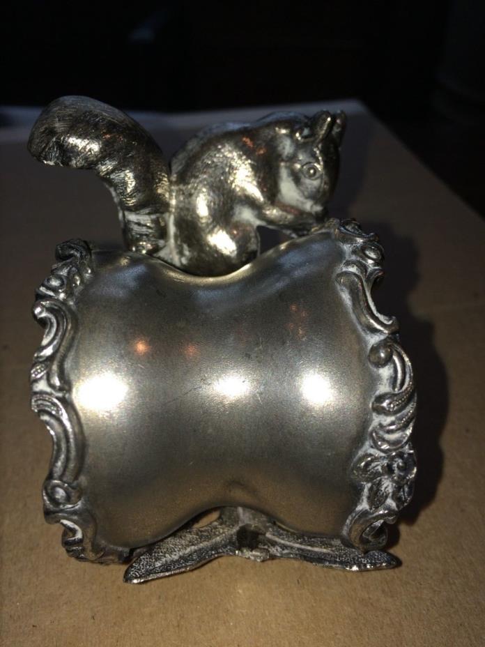 Antique Metal Squirrel Napkin Ring - RARE