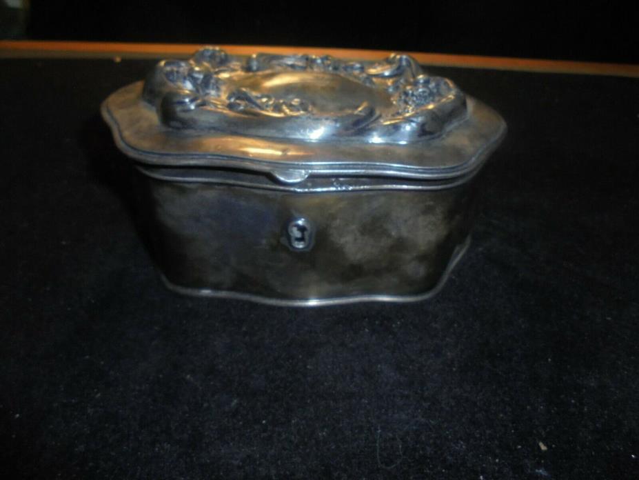 Vtg Superior Silver Art Nouveau QUAD Plate Jewelry Keepsake Trinket Box