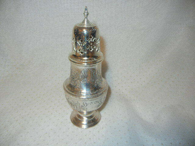 VINTAGE SILVER PLATE SUGAR CASTER DREDGER 7