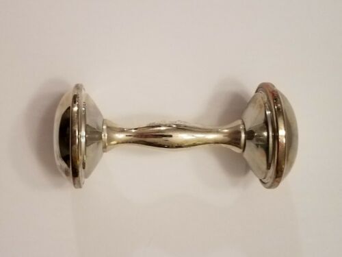 Vintage Silver Plated Dumbbell Baby Rattle