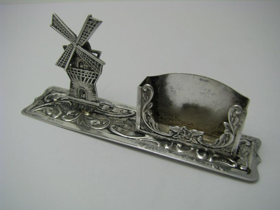 DUTCH SILVER PLATED CALENDAR CARDS HOLDER 