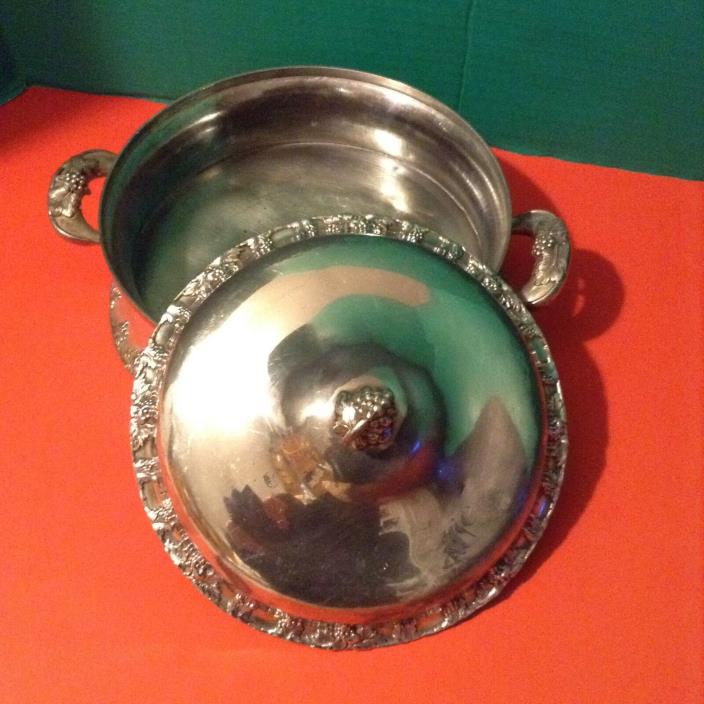 Antique Barbour Silver Co-Quadruple Silver-2piece Covered Dish With Handles #242