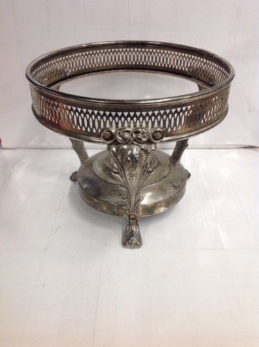 Vintage ~ Silver-plate ~ Chafing ~ Dish ~ Stand ~ Rivets ~ Floral Motif ~ Lot 1