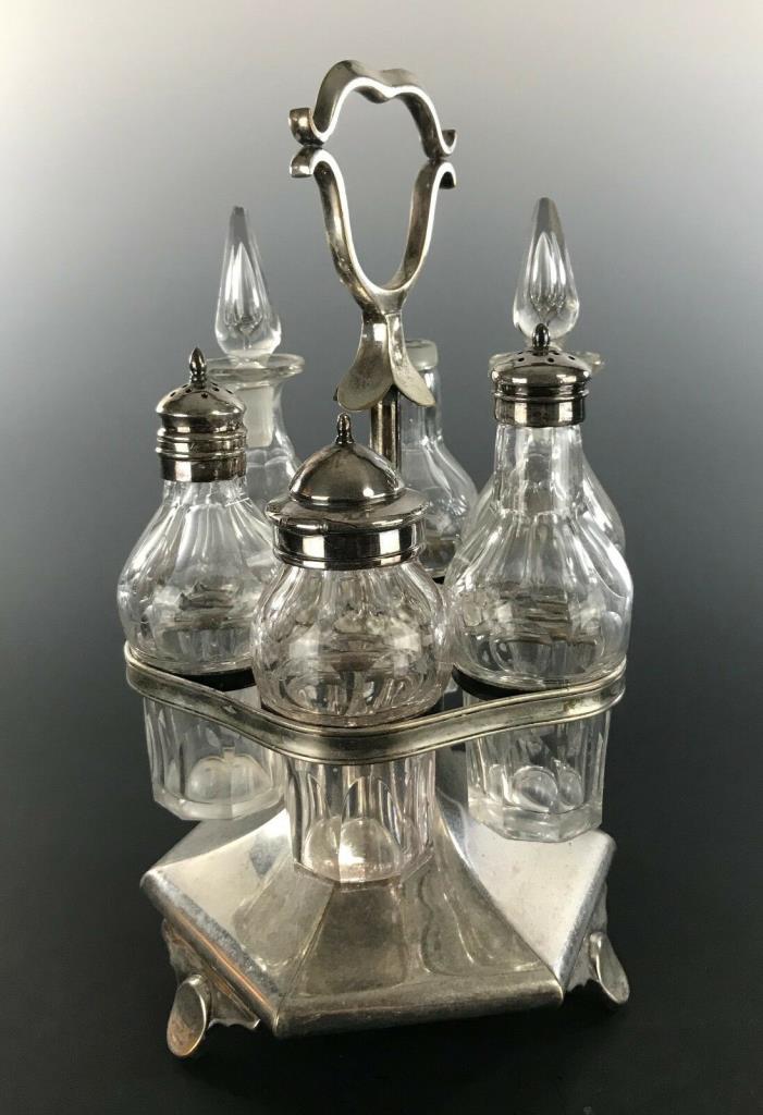 Victorian Silverplate Dinner Castor Set F. CURTIS Mfg Circa 1850
