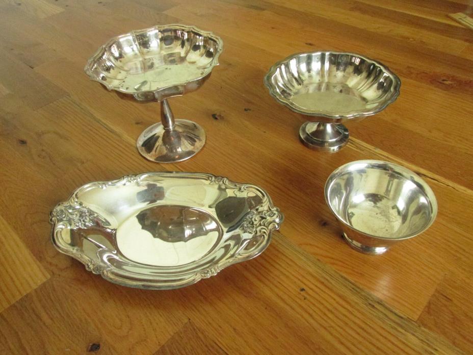 SILVERPLATE LOT W & WO PEDESTALS CANDY DISHES iNTERNATIONAL SILVER, REED BARTON