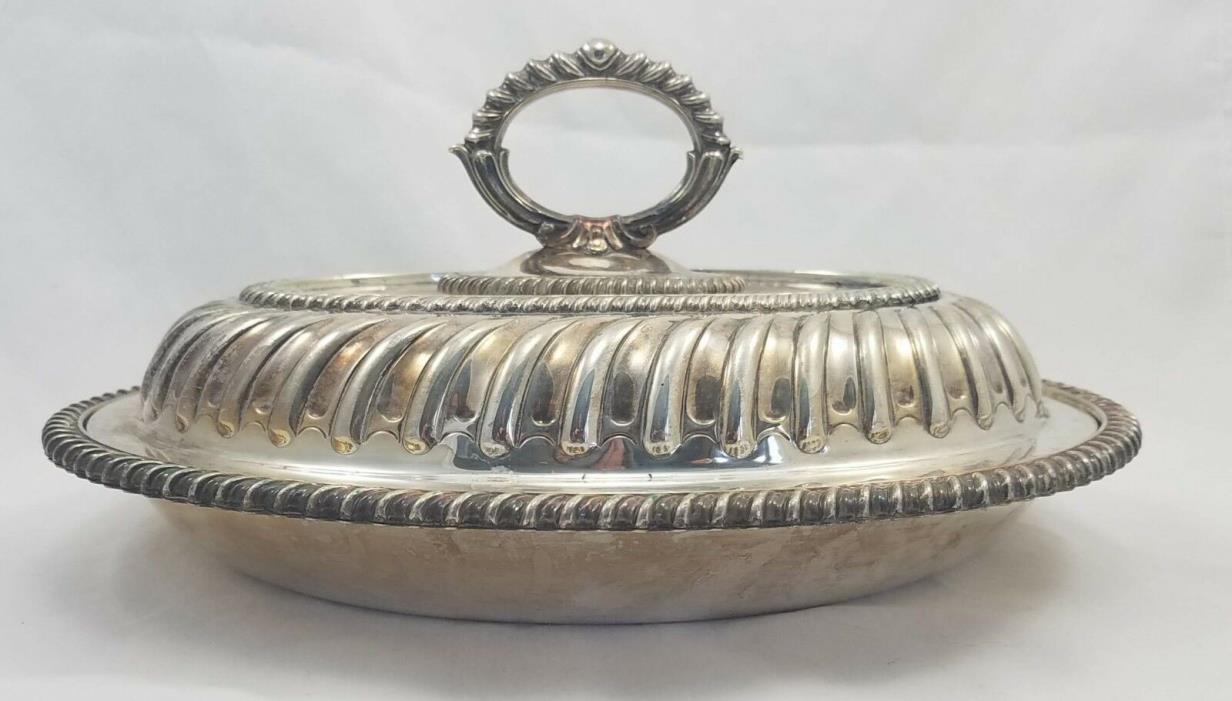 Martin Hall and Co EPGS Silverplate Covered Serving Dish Tray 102136 Scalloped