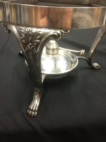 Antique Vintage Silverplated Warming Stand Beautiful Detail With Natural Petina