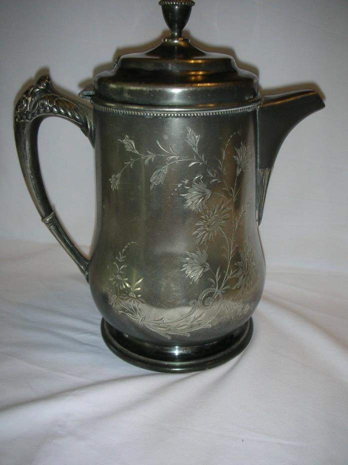 Antique Victor Silver Co. Quadruple Plate Double Walled Ice Pitcher