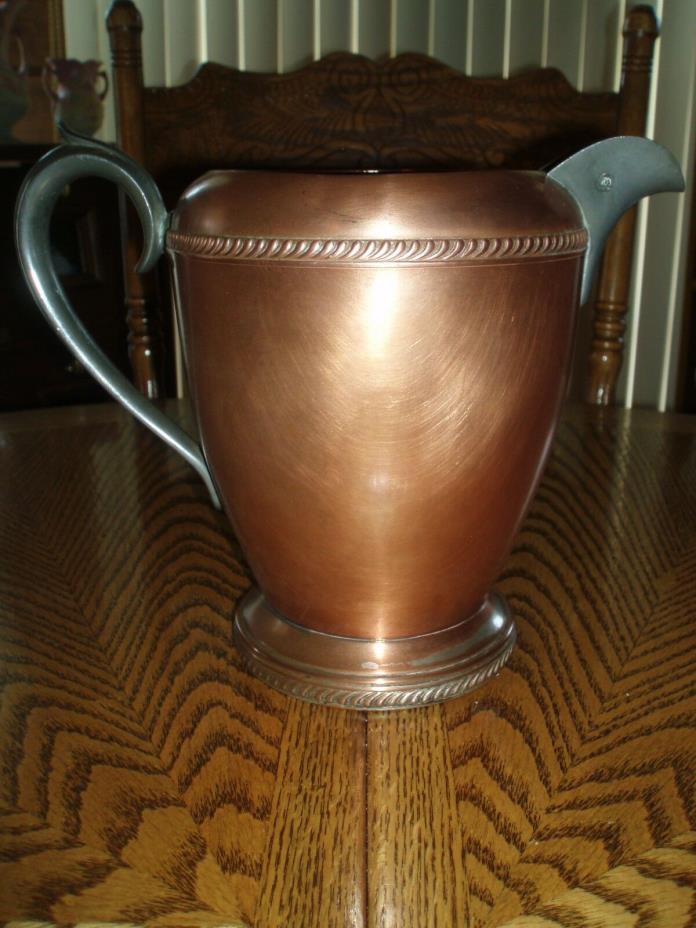 VINTAGE #7507 COPPER & SILVER HANDLE/SPOUT PITCHER - F. B. Rogers And Sons Co.