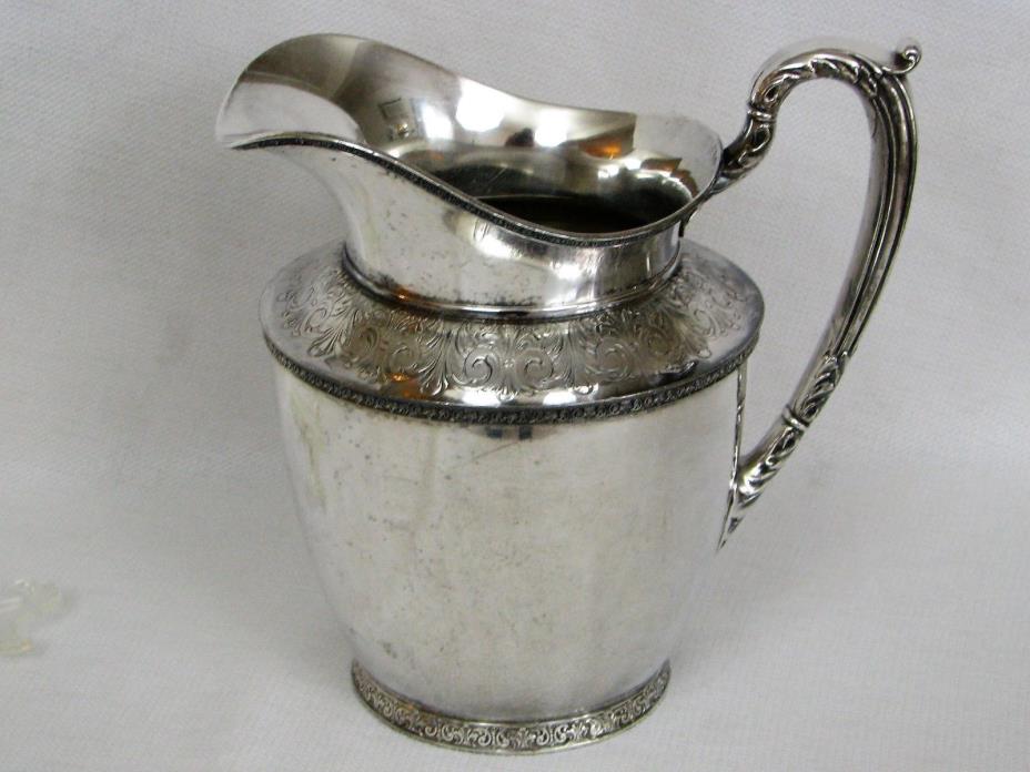 Andover Silverplate Large Antique Pitcher - 1/2 Gallon - R Wallace - EPNS A1508