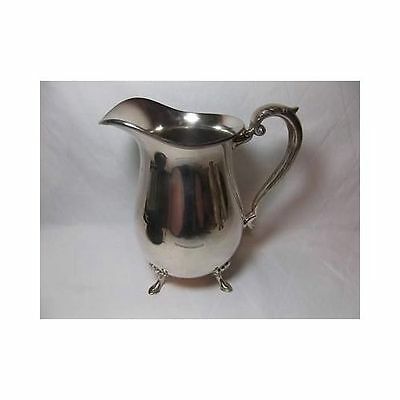 Antique Footed CRESCENT SILVERPLATE WATER PITCHER marked vtg Serving jug