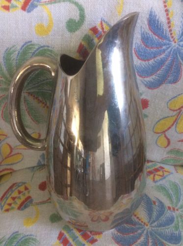 VINTAGE DesignCo Silver Plate Water Heavy pitcher 10” Tall Unpolished Patina