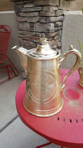 Antique Meriden BRIT'A  Co. silverplate double wall pitcher