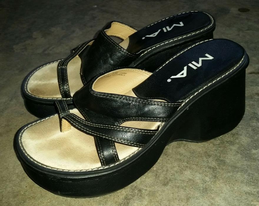 MIA Womens Sandal Clogs Black Size 5 1/2M