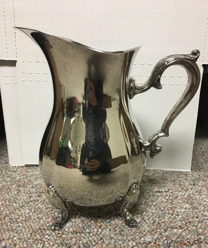 vintage SILVER-PLATE - WATER PITCHER with ice catcher