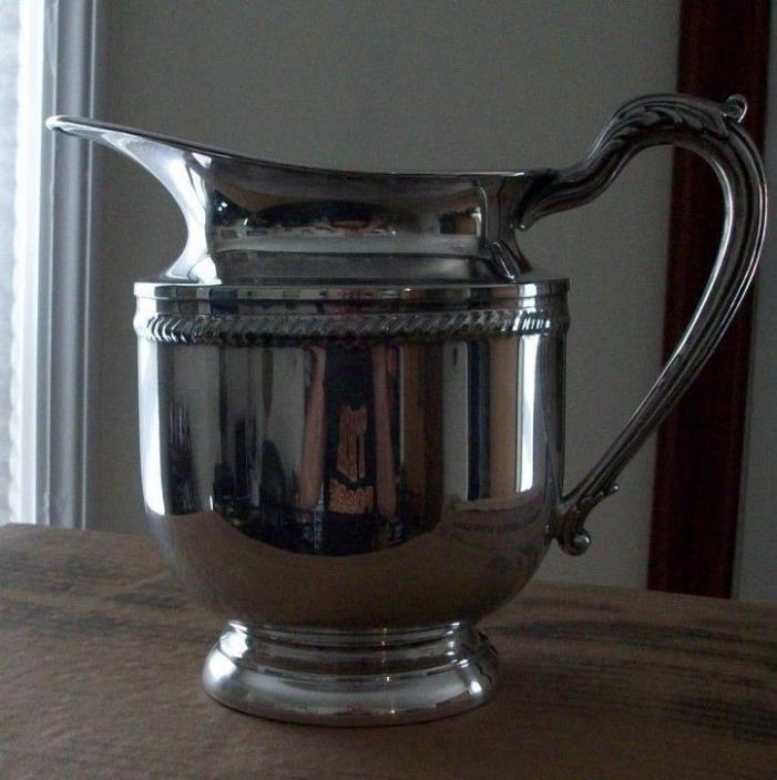 Vintage English Silver Corp. USA Silver Plated Large Water Pitcher