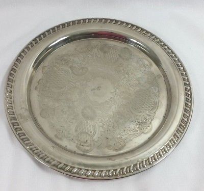 Leonard Silverplate Tray Round Platter 12 1/4
